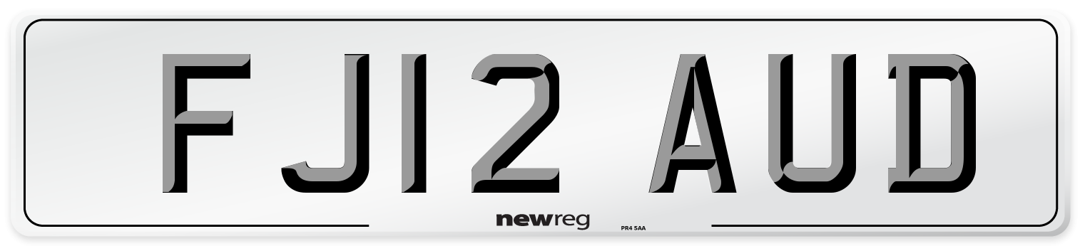 FJ12 AUD Number Plate from New Reg